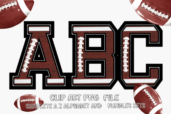 American Football Font PNG for Crafts and Graphics