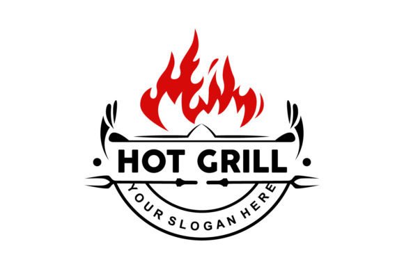 BBQ Hot Grill Logo: Bold Graphics for Logos