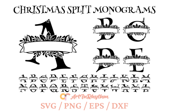 Christmas Monogram Letters Svg: Graphics for Crafts