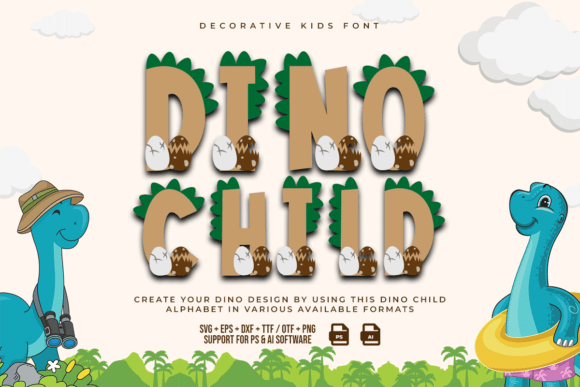 Dino Child: A Playful Decorative Font for Kids