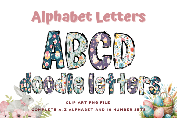 Easter Bunny Letters: Playful Graphics & Illustrations