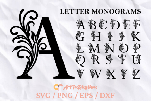 Floral Monogram SVGs for Crafts and Graphics