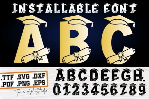 Graduation Monogram: Decorative Fonts for Branding
