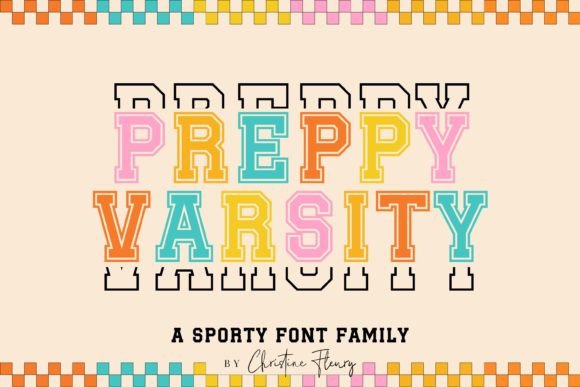 Preppy Varsity: Bold Display Fonts for Crafts