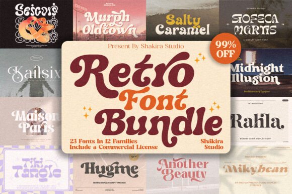 Retro Bundle Collection: Serif Fonts for Crafters