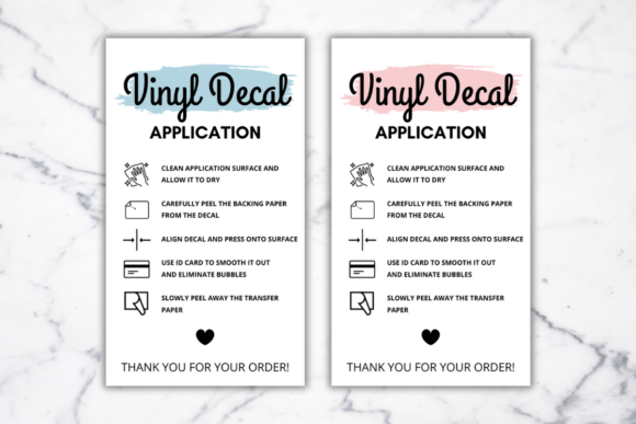 Vinyl Decal Care Card: Graphics & Print Templates